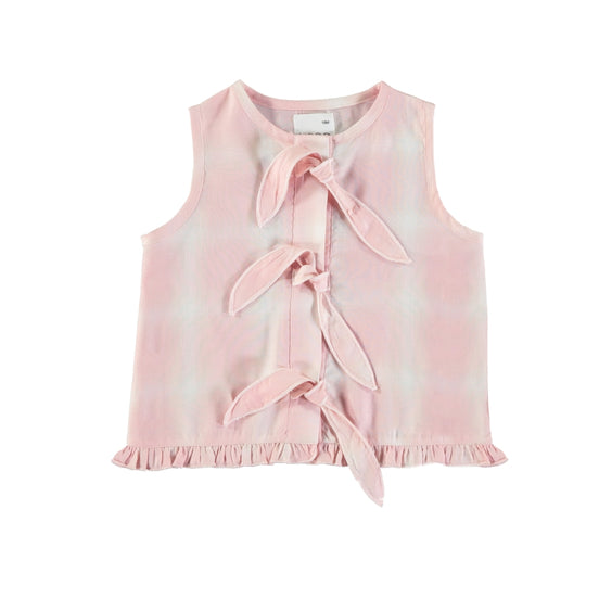 Blusa triple lazada rosa y blanco
