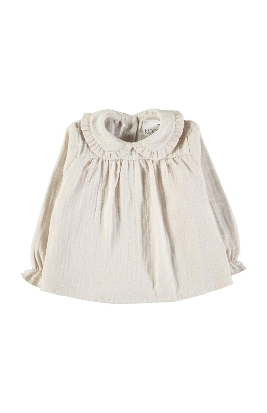 Blusa bambula cuello redondo mini crudo
