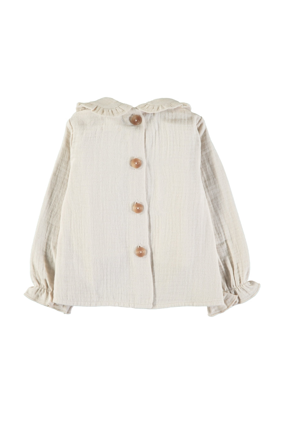 Blusa bambula cuello redondo mini crudo