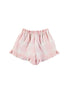 Pantalón corto volante tartán rosa y blanco