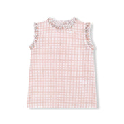 Blusa vichy rosa y flores