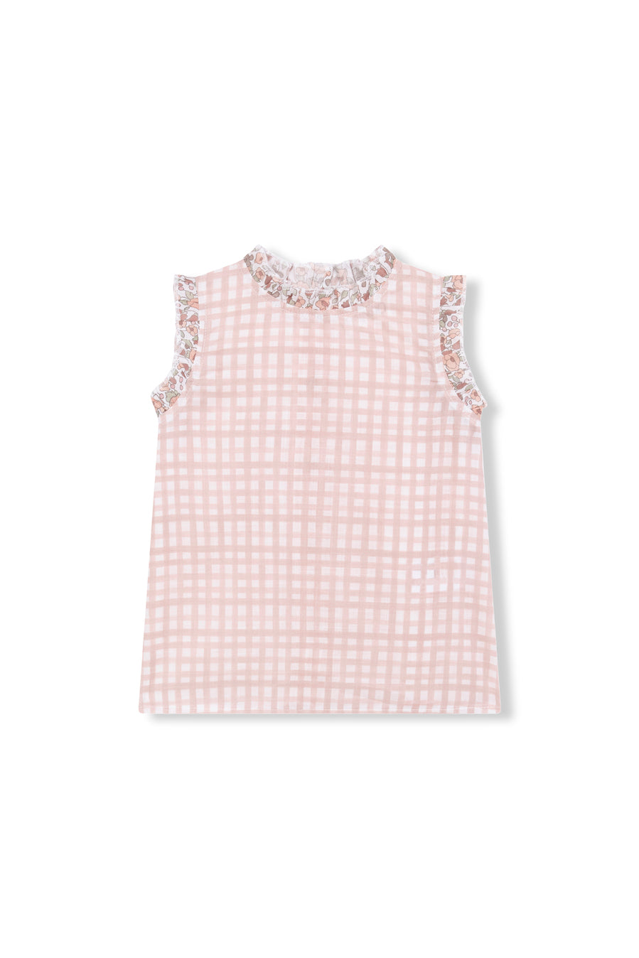 Blusa vichy rosa y flores
