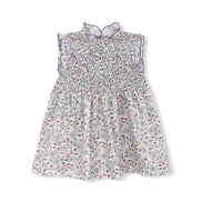 Blusa smock flores petroleo