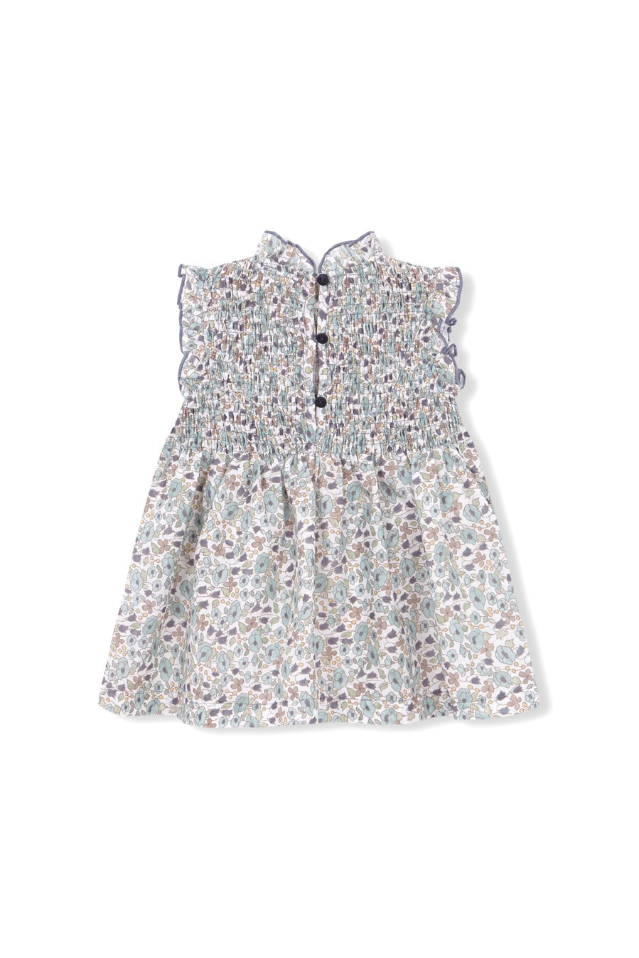 Blusa smock flores petroleo