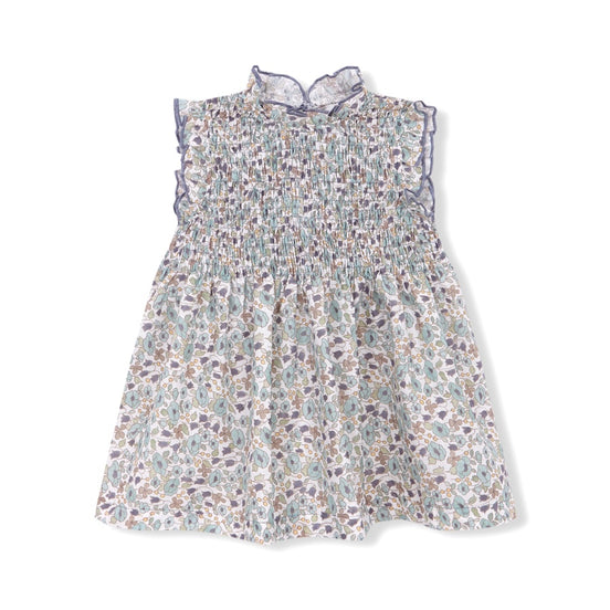 Blusa smock flores petroleo