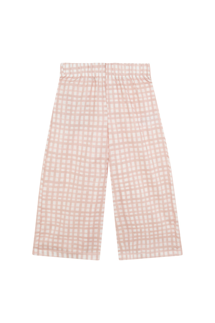Pantalón vichy rosa y flores