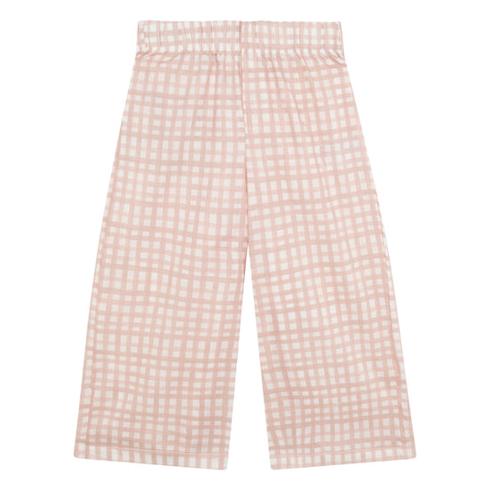 Pantalón vichy rosa y flores