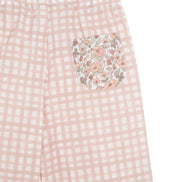 Pantalón vichy rosa y flores