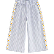Pantalón rayas azuletti con margaritas