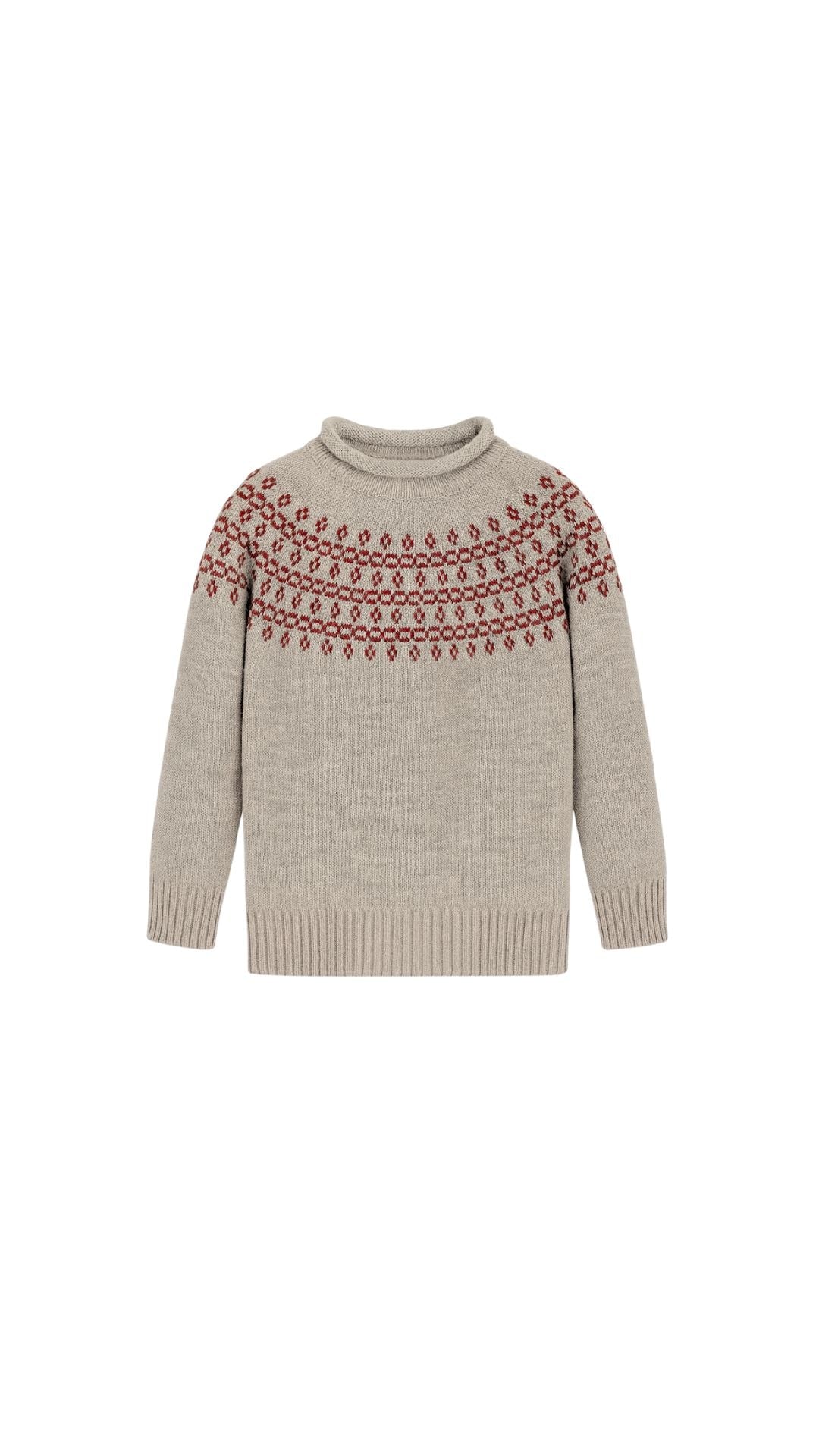 Jersey alpino moca dibujo burdeos