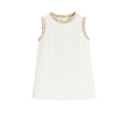Vestido rayas beige