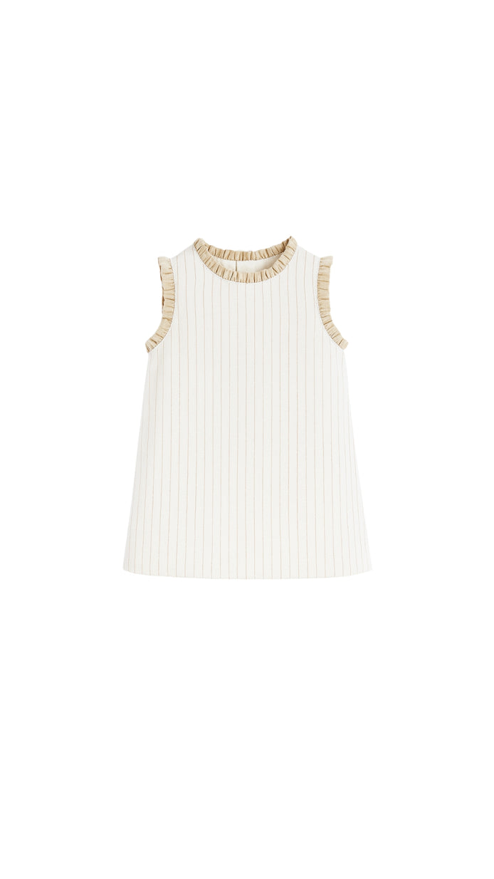 Vestido rayas beige