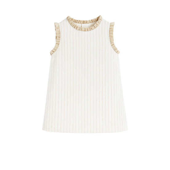 Vestido rayas beige