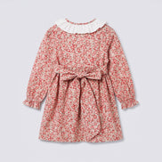 Vestido cruzado flores rojas