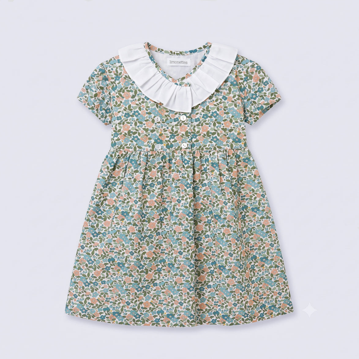Vestido cruzado flores azules