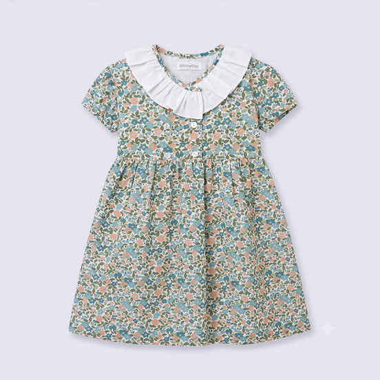 Vestido cruzado flores azules