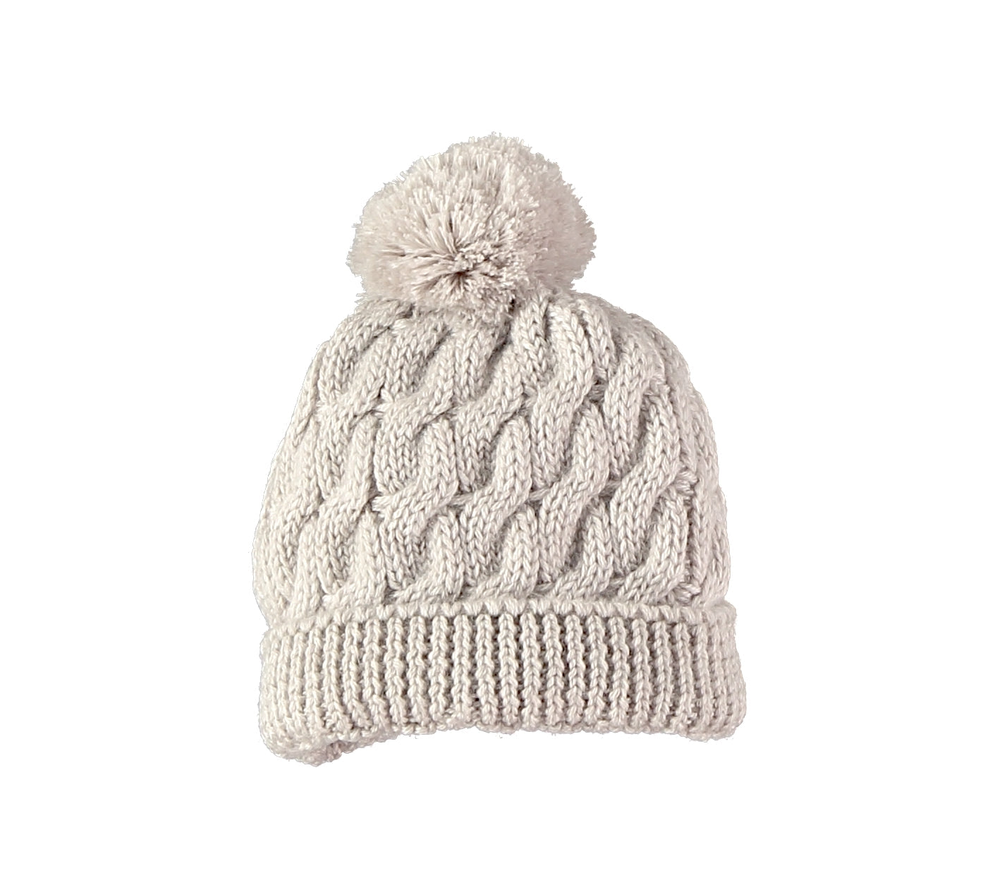 Gorro pompón merino beige
