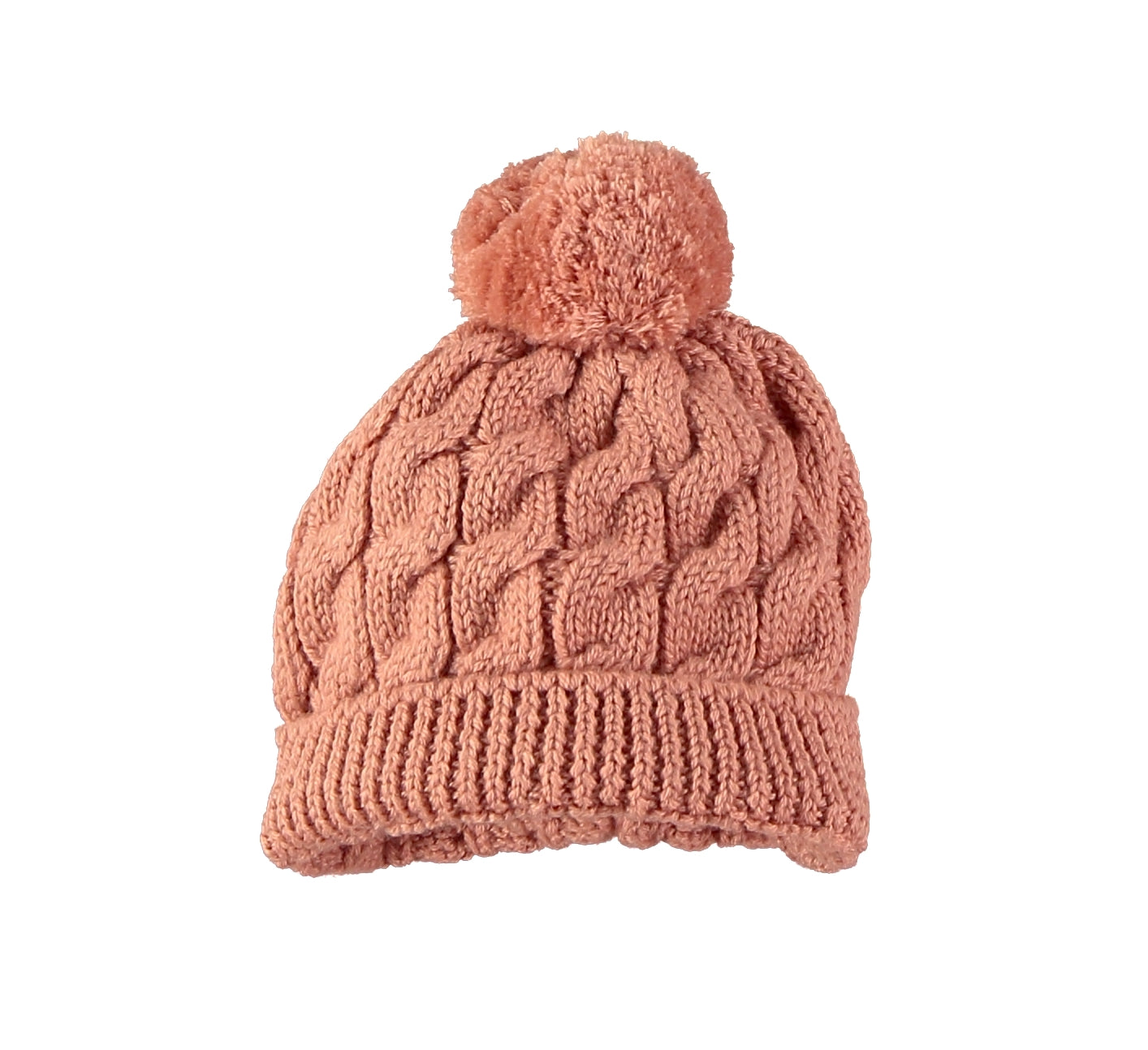 Gorro pompón merino rosa