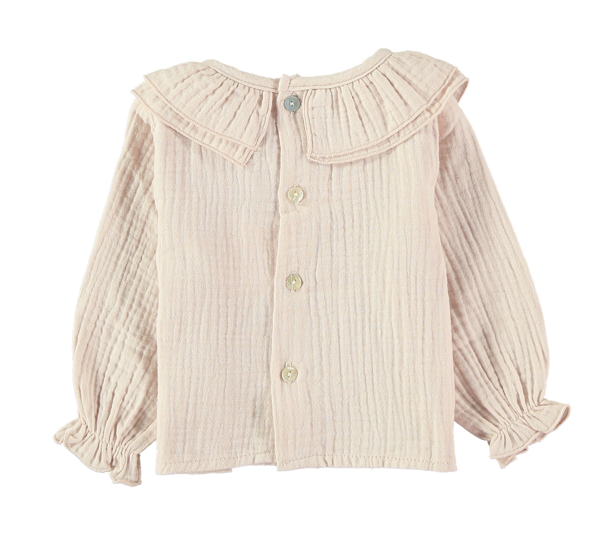 Blusa doble volante bambula rosa