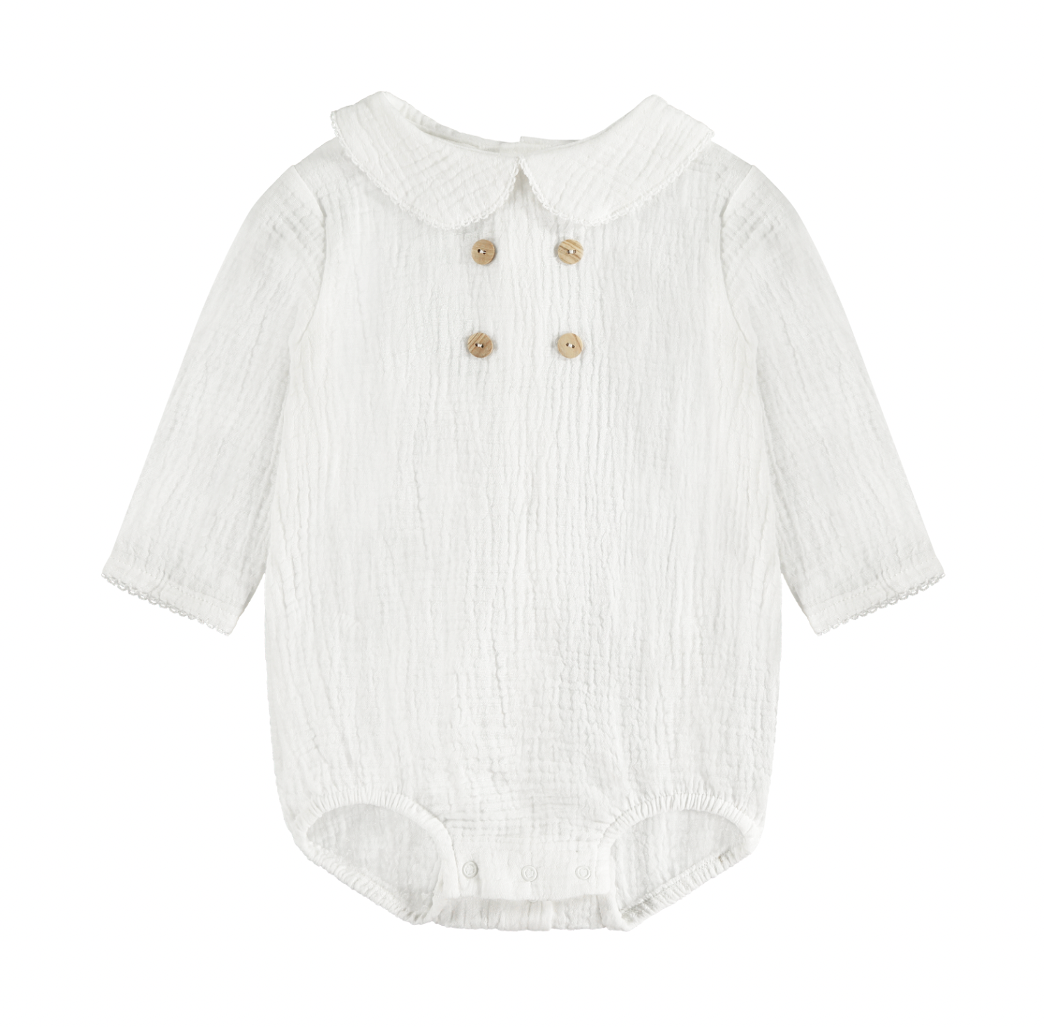 Pelele bámbula blanco 4 botones