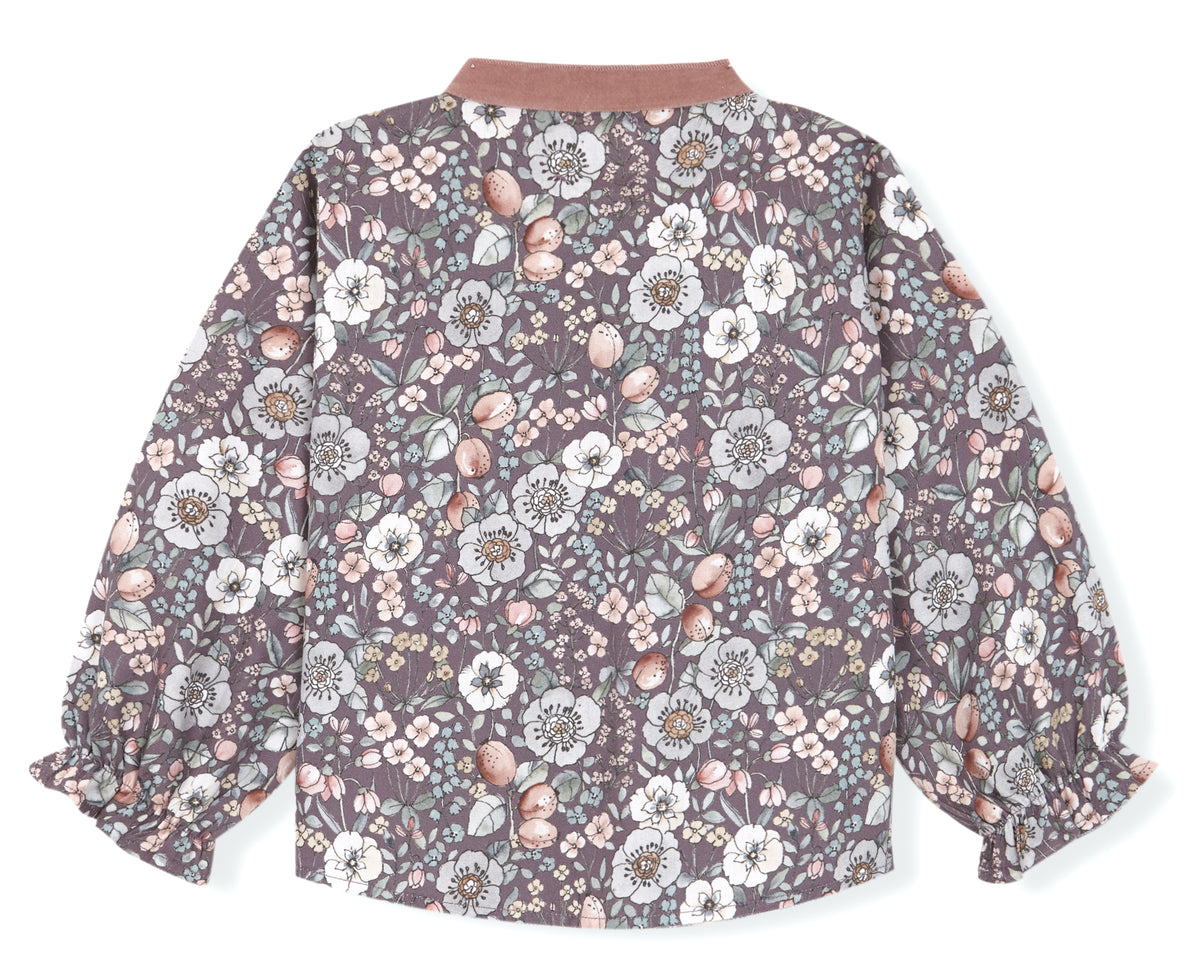 Blusa lazada rosa estampado flores