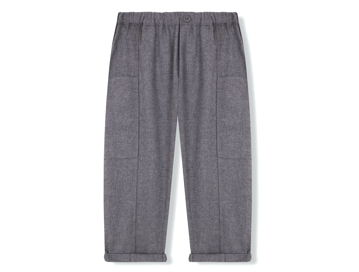 Pantalón cargo franela gris melange