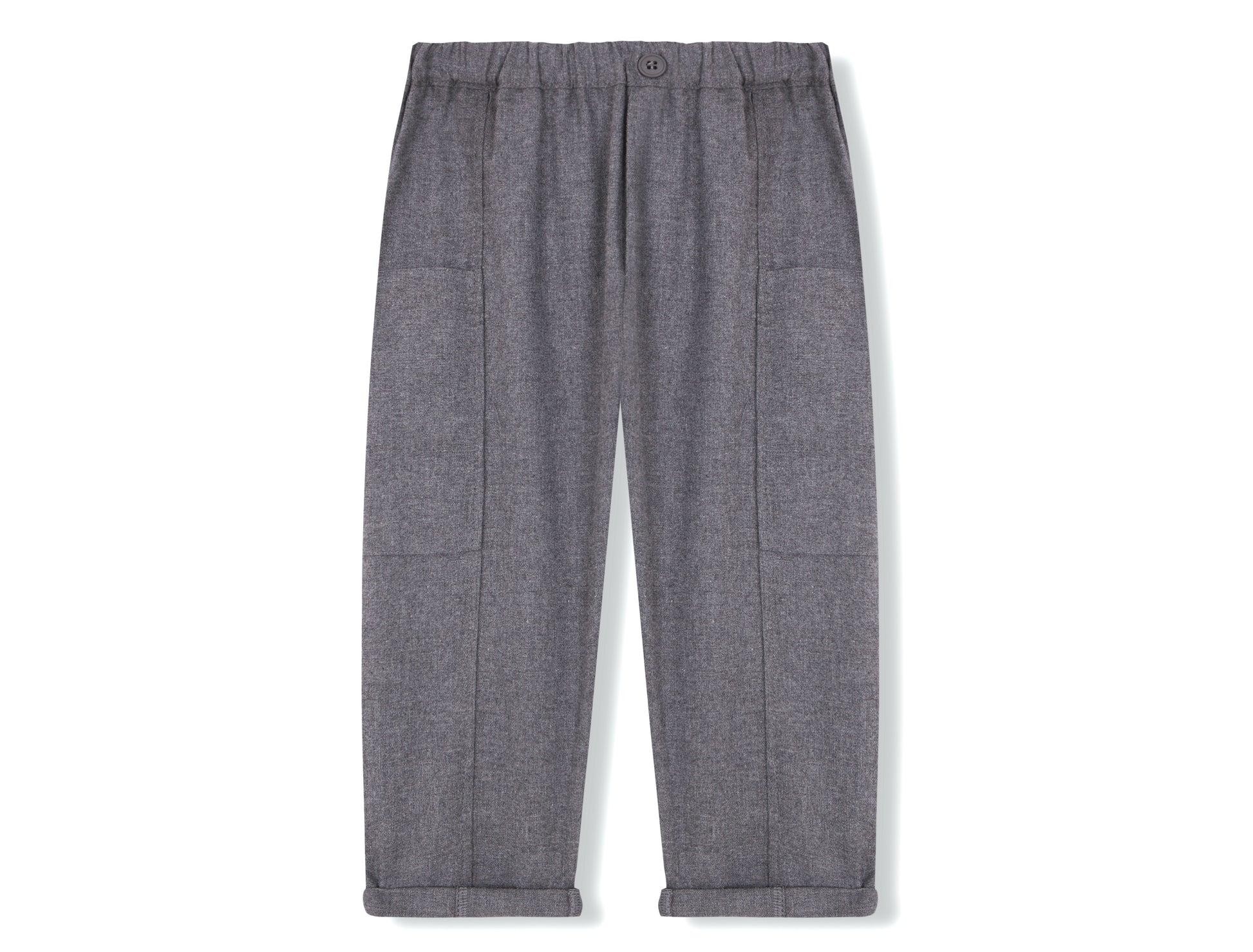 Pantalón cargo franela gris melange