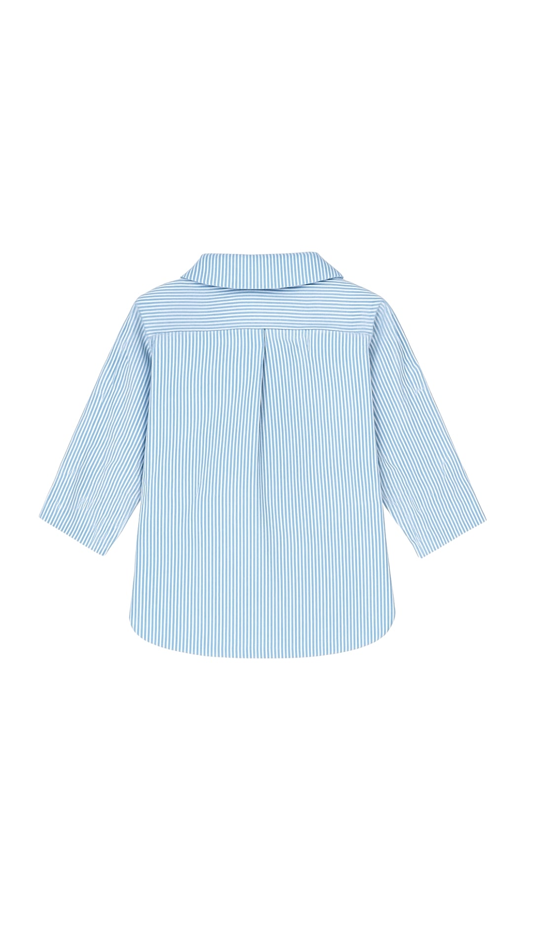 Camisa cuello pala rayas gruesas azul