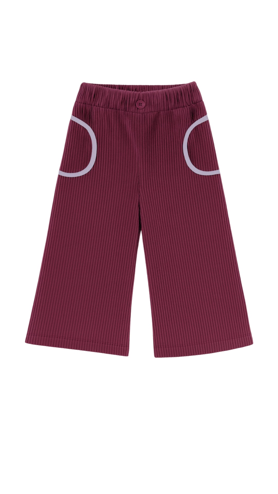 Pantalón ancho pana burdeos vivo rosa