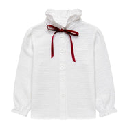 Blusa bambula blanco cuello alto lazada