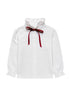 Blusa bambula blanco cuello alto lazada