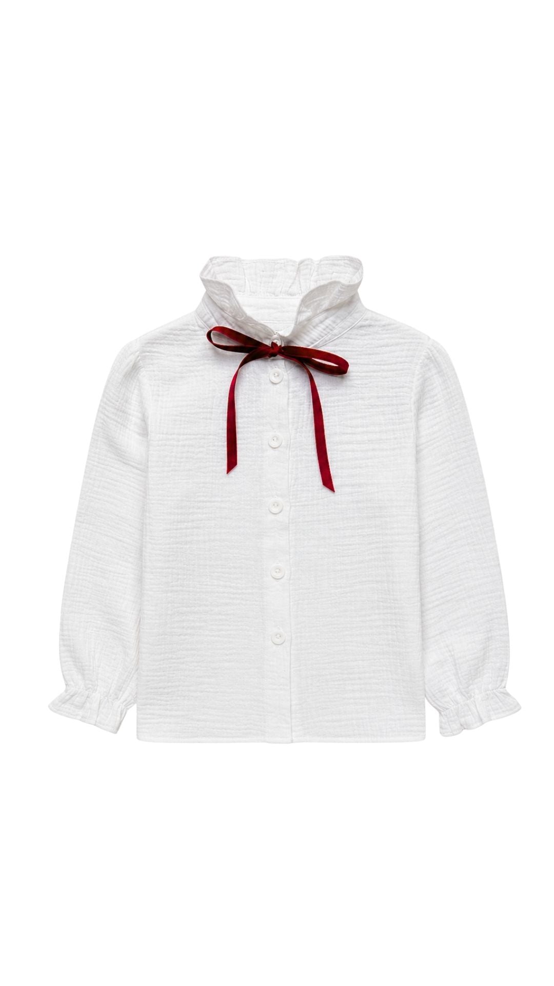Blusa bambula blanco cuello alto lazada