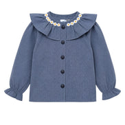 Blusa maxi cuello Chess margaritas