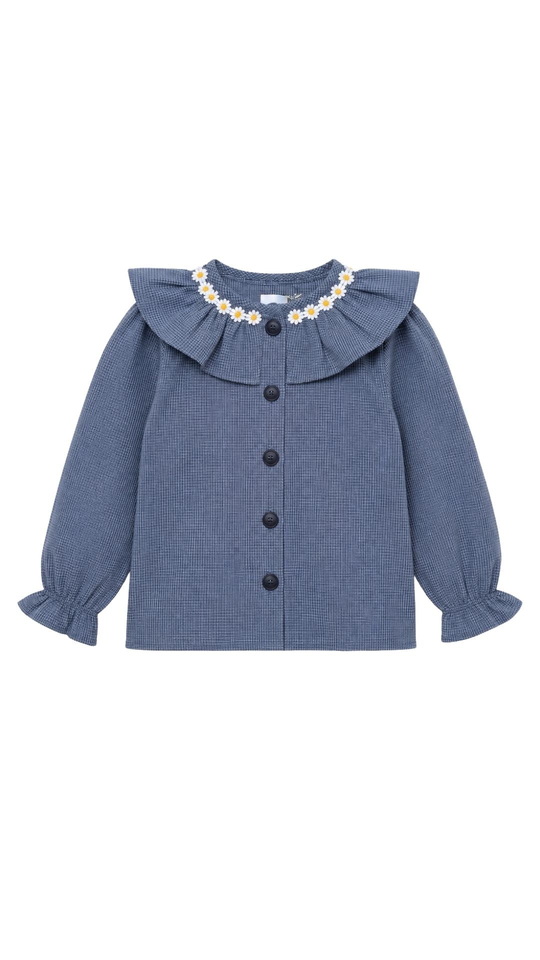 Blusa maxi cuello Chess margaritas