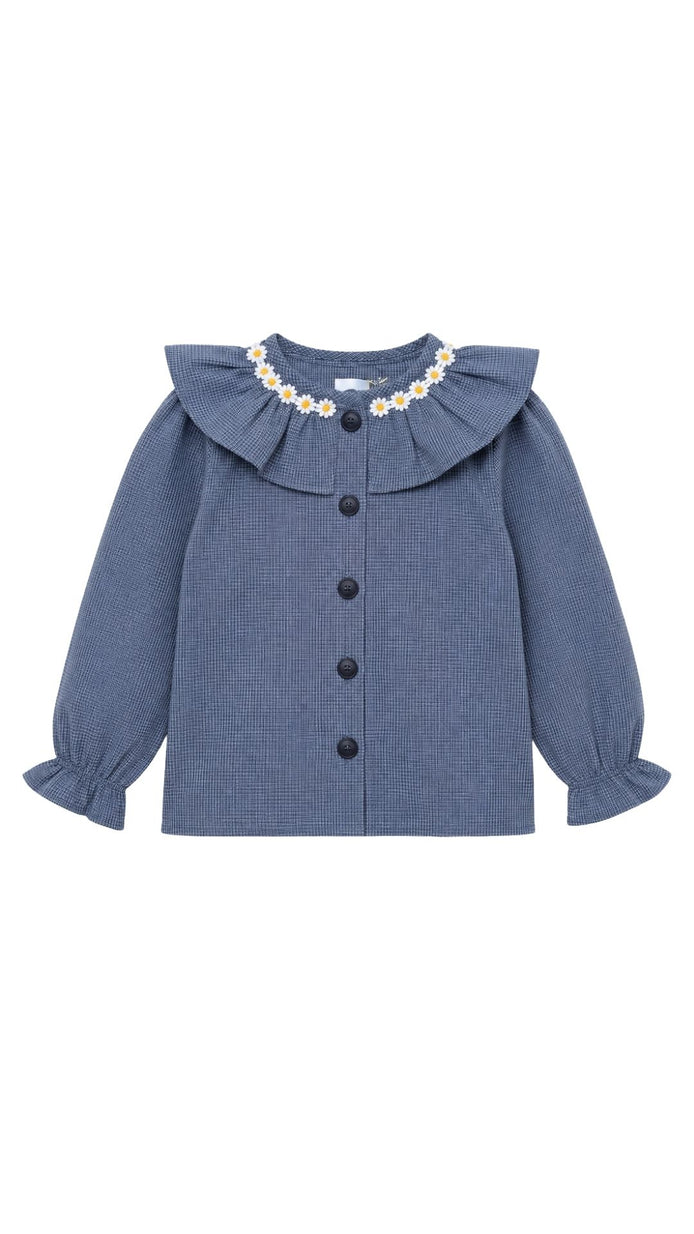 Blusa maxi cuello Chess margaritas