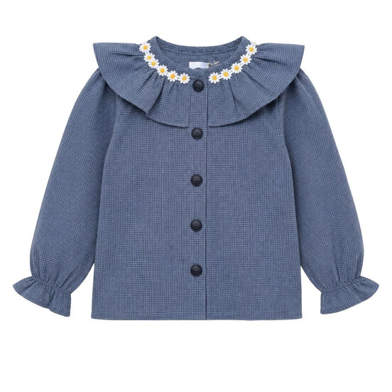 Blusa maxi cuello Chess margaritas