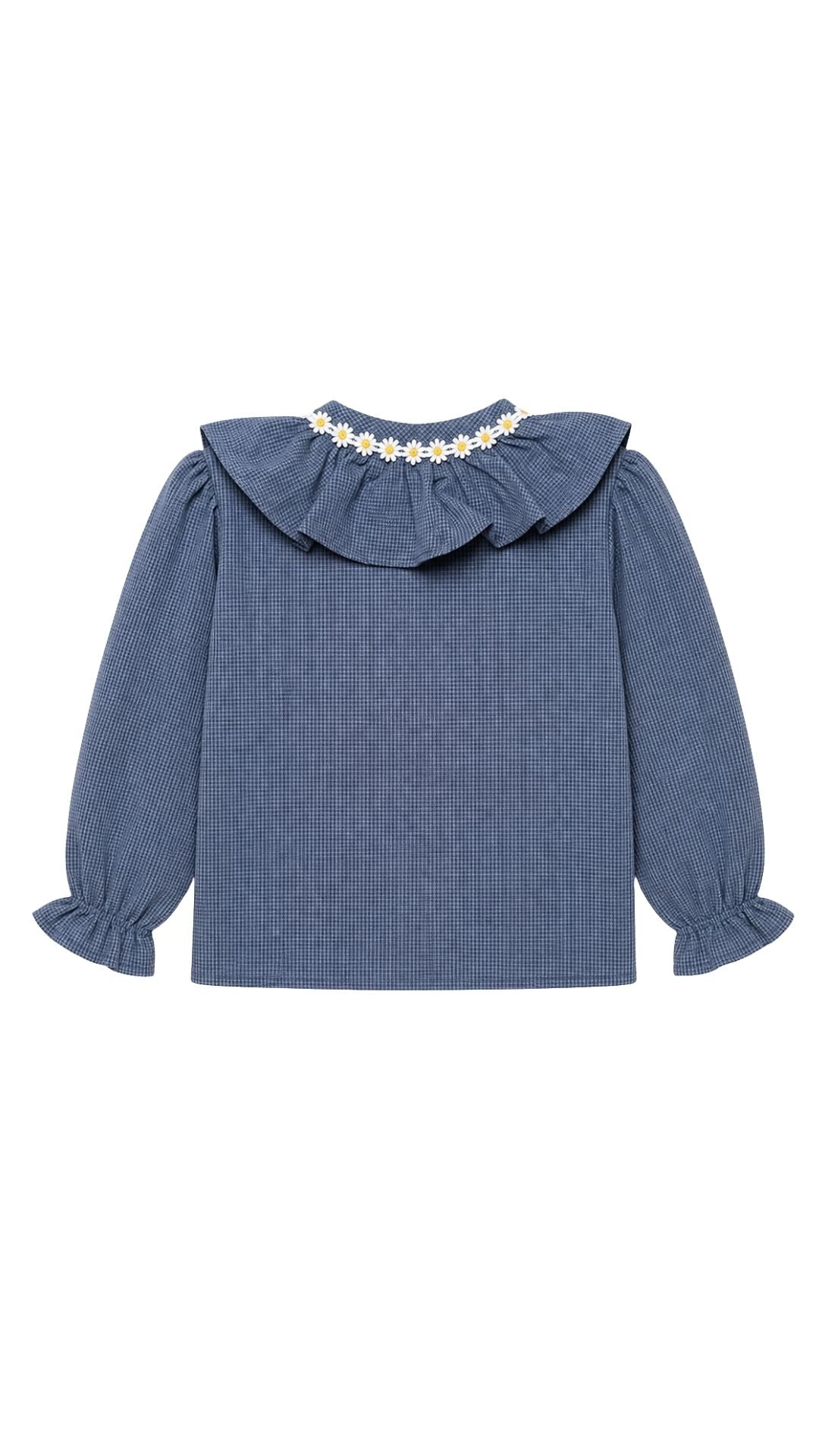 Blusa maxi cuello Chess margaritas