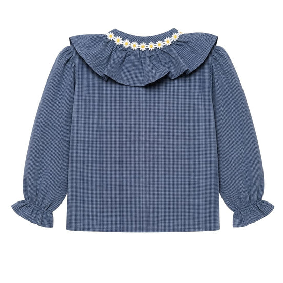 Blusa maxi cuello Chess margaritas