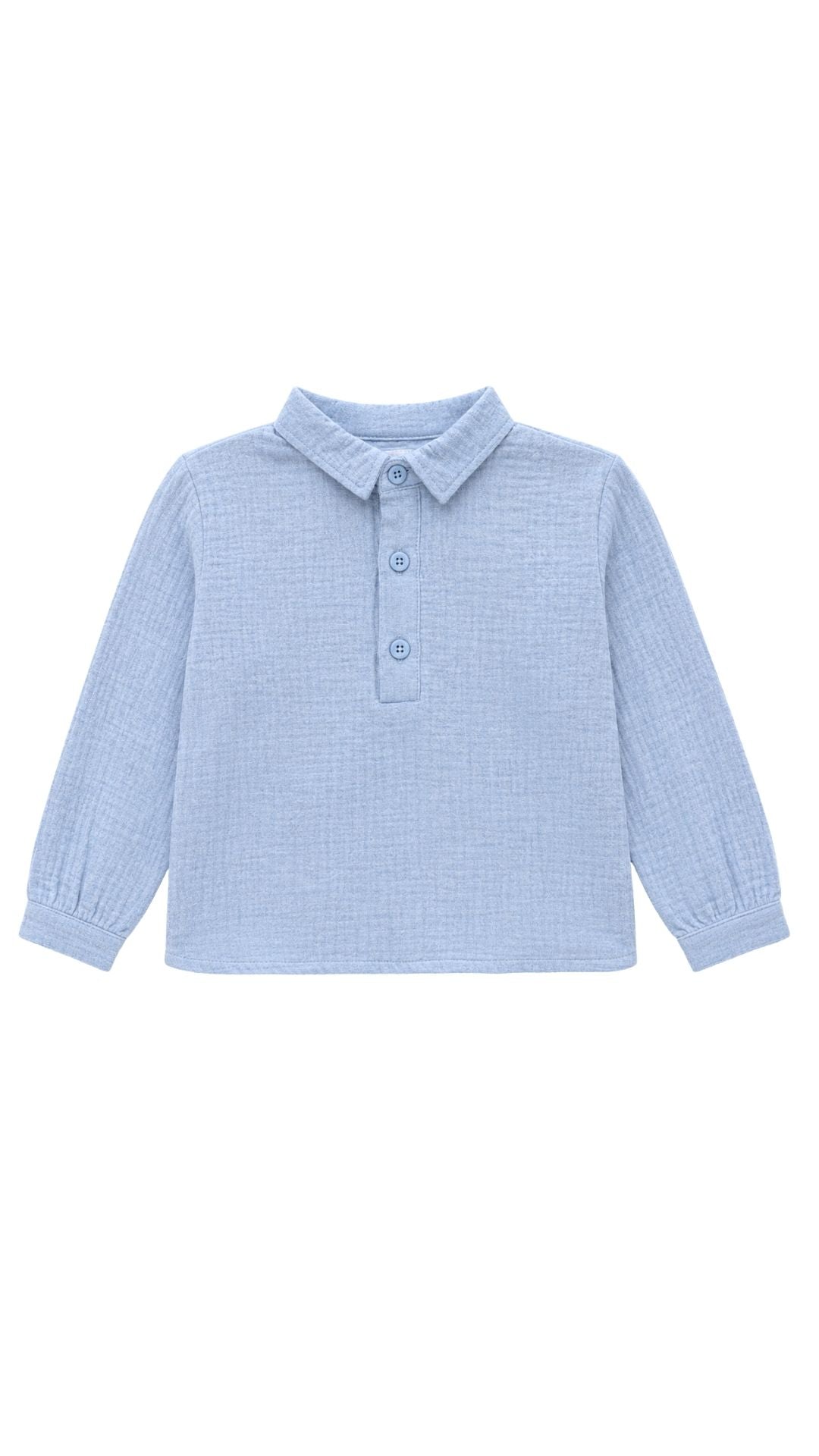 Camisa polera celeste melange