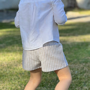 Bermuda rayas beige