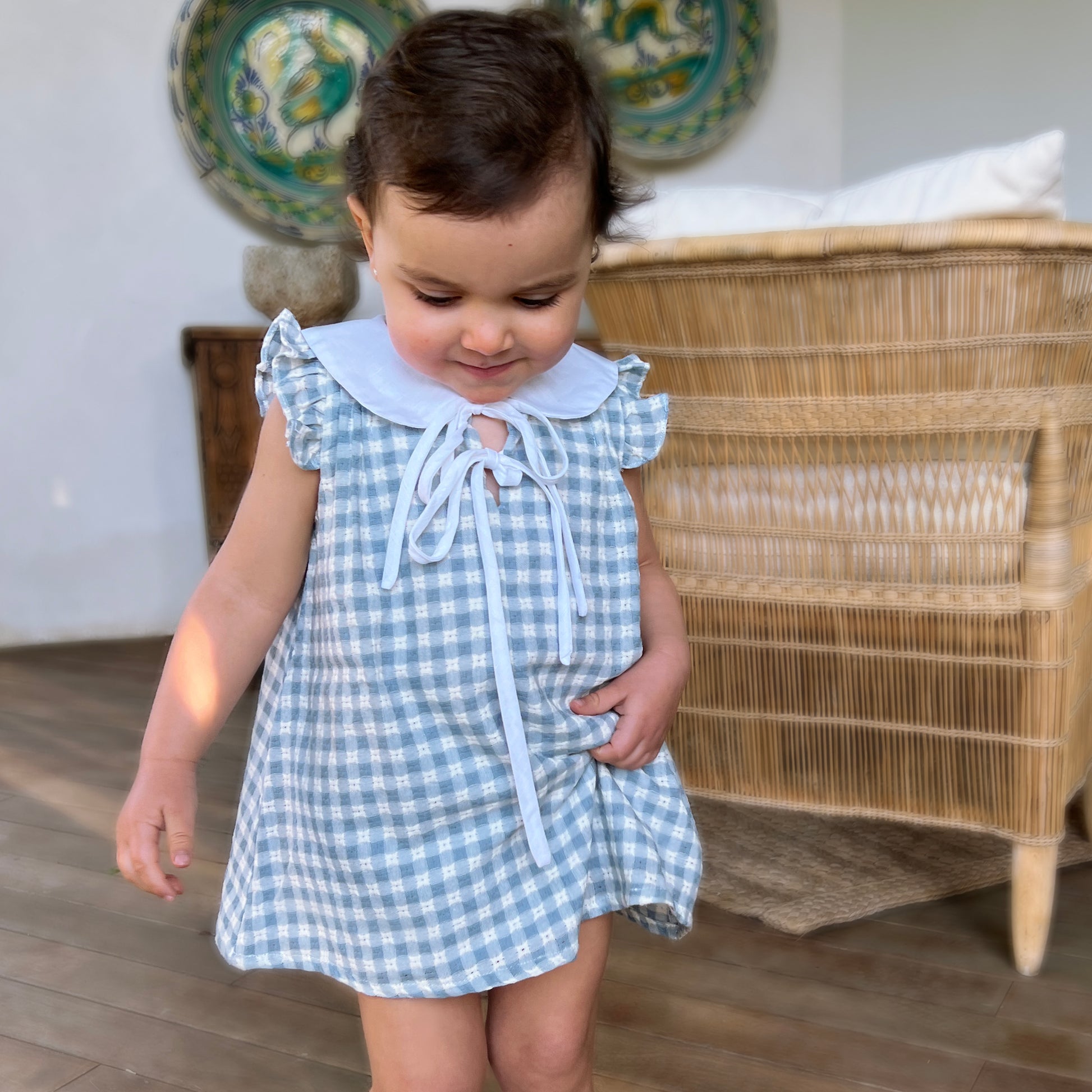 Vestido Sanabria Cuadros Azules 1a, 6a y 8a