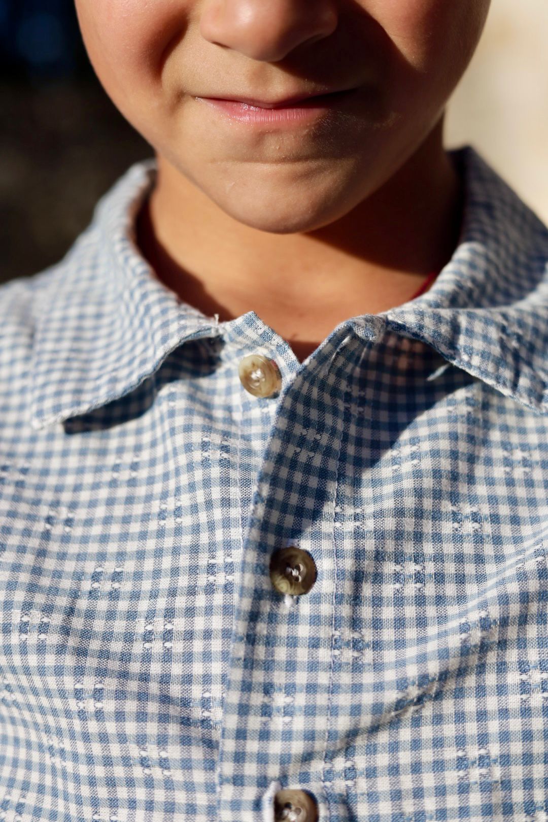 Camisa azul vichy