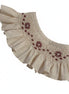 Cuello smock beige bordado burdeos