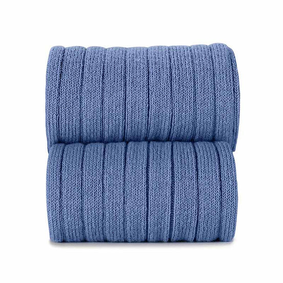 Calcetines altos básicos canalé AZUL FRANCIA 449
