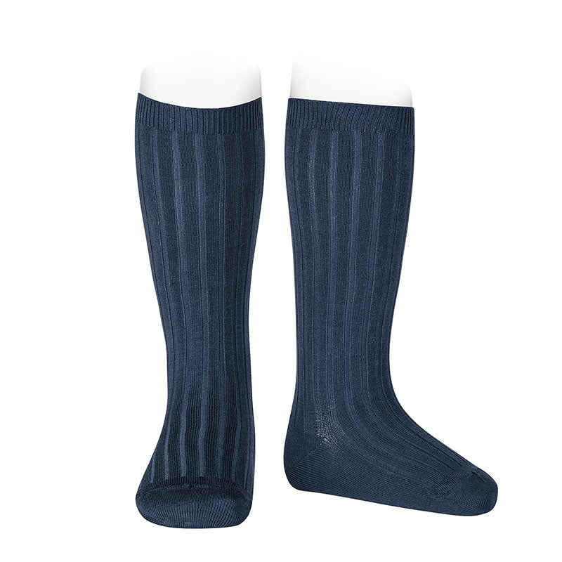 Calcetines altos básicos canalé LASPISLAZULI 484