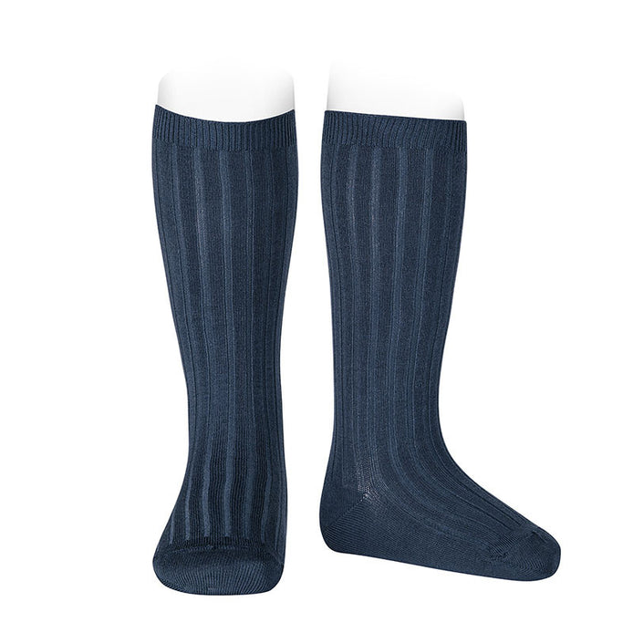 Calcetines altos básicos canalé LASPISLAZULI 484