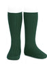 Calcetines altos básicos canalé VERDE BOTELLA 780