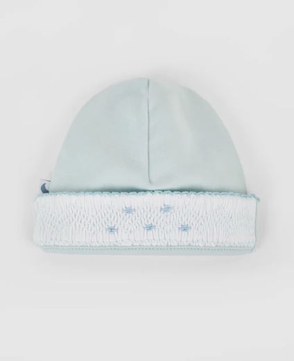 Gorrito bebé smock azul