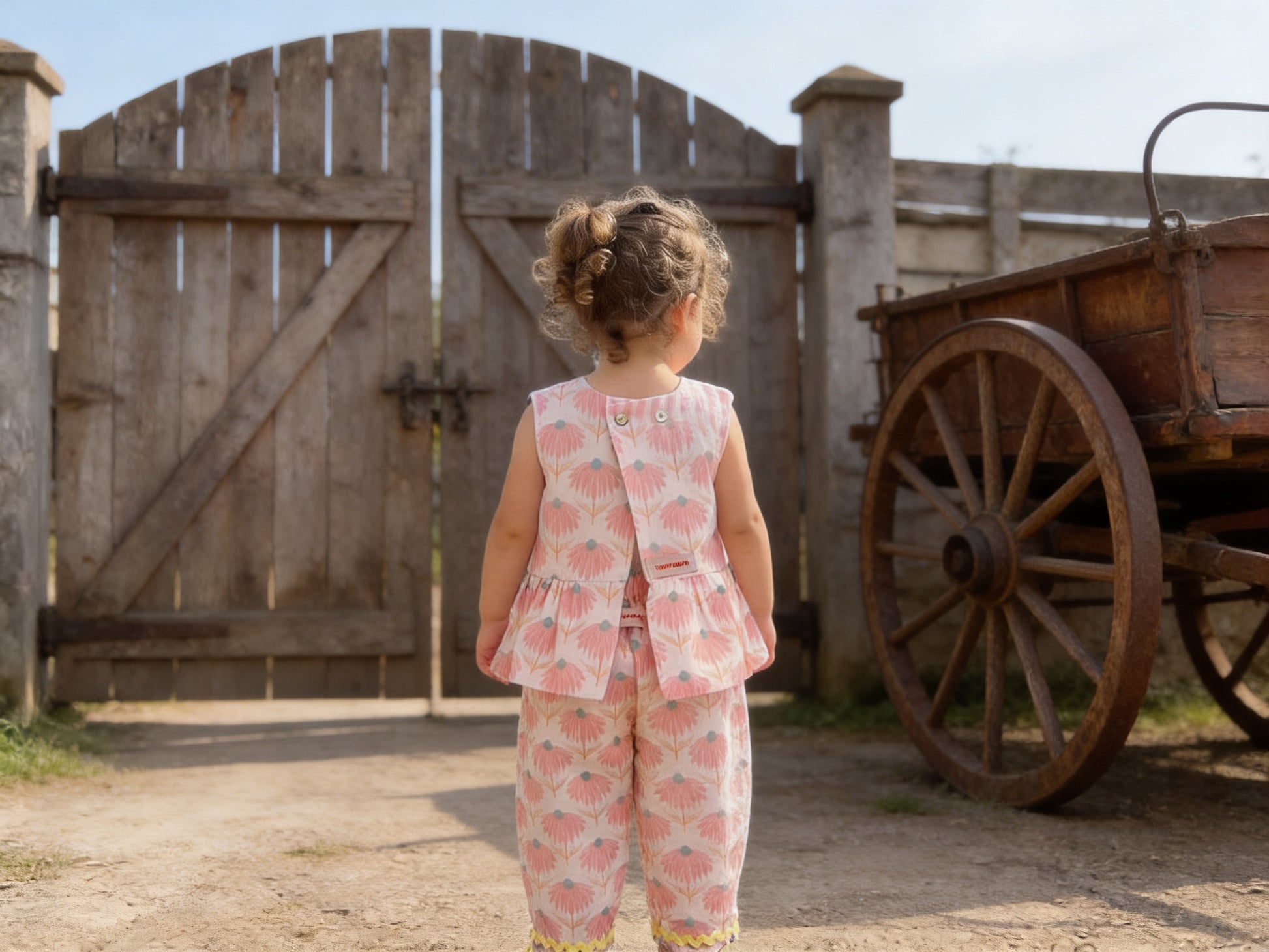Blusa cintura volante blossoms salmón