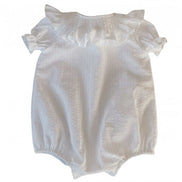 Pelele blanco cuello smock manga corta